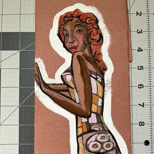 original model in a dress painting klimpt inspired art sale